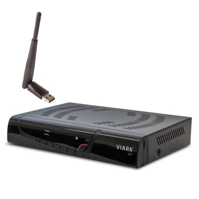 Viark Sat Full HD Sat H.265 HEVC Receiver DVB-S2 IPTV 1080p WLAN Cardreader  Black